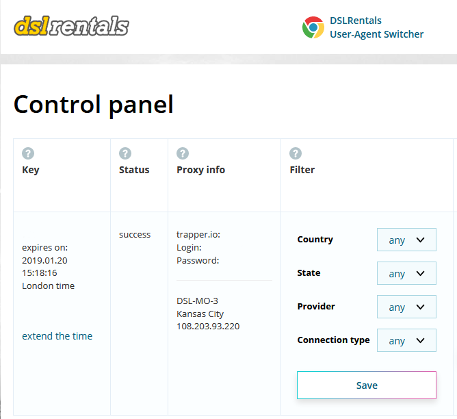 Proxy panel updates